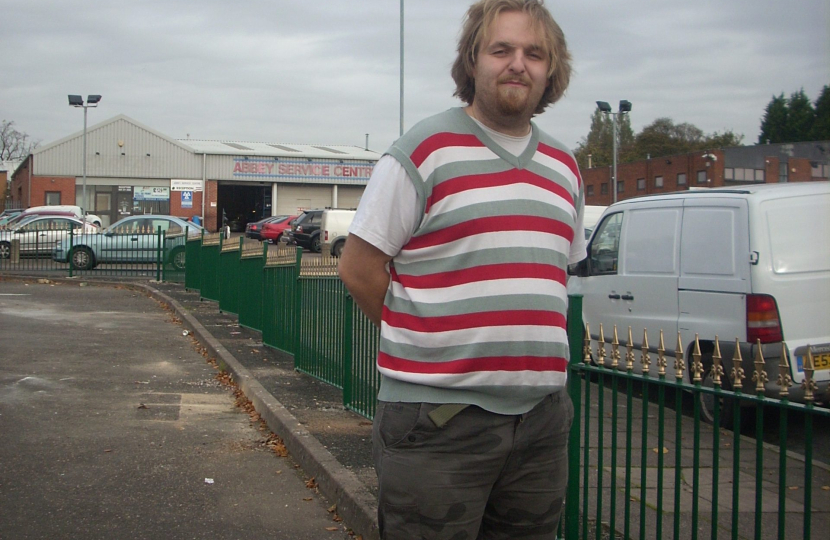 Robert inspecting the new fence sections that have been installed