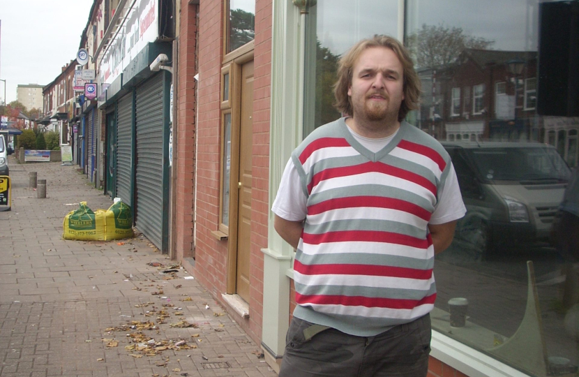 Robert by the now cleared pavement