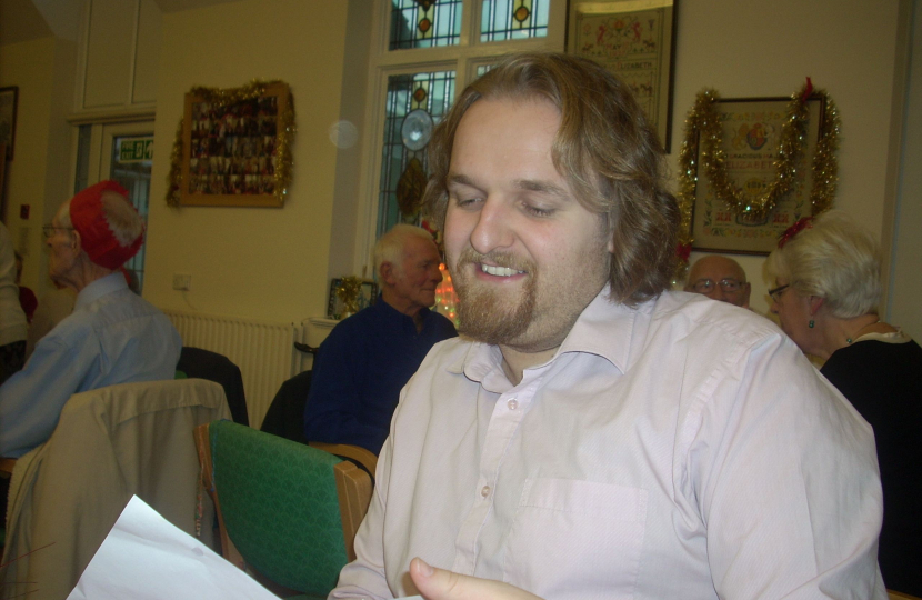 Robert trying his luck at the quiz