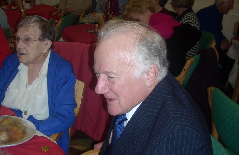 Bob talking to residents