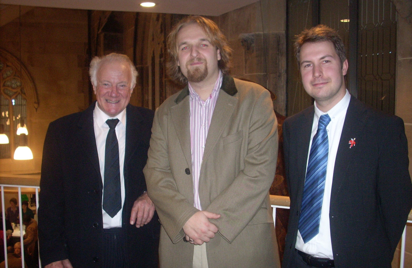 Bob, Robert and Gareth on the staircase in the new community cafe