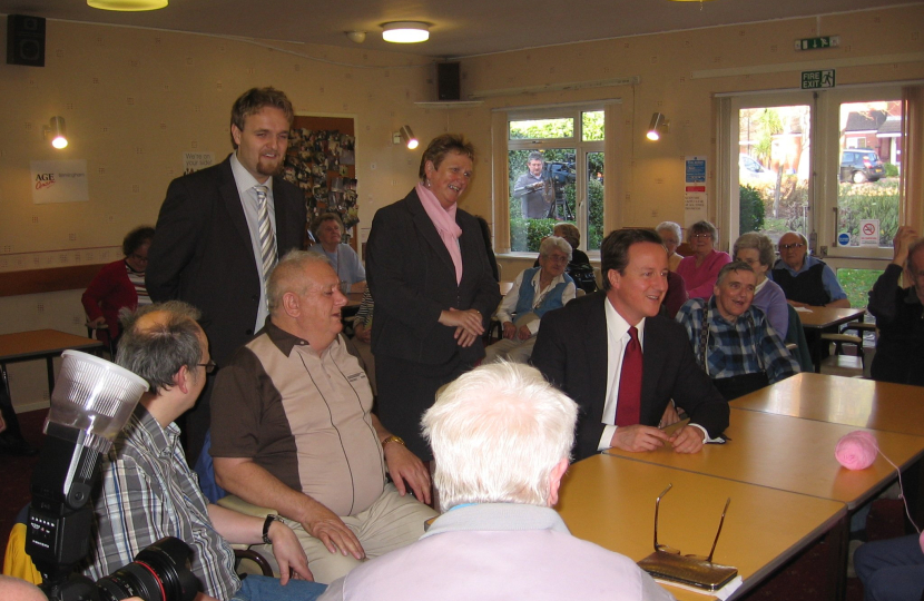 Cllr Robert Alden and Rt Hon David Cameron PM talking to local residents in 2010