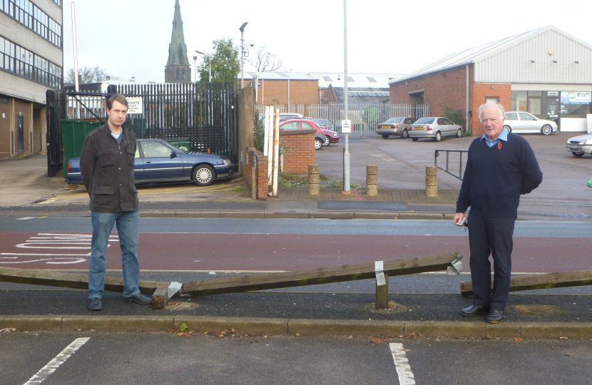 Gareth and Bob by one of the broken rails