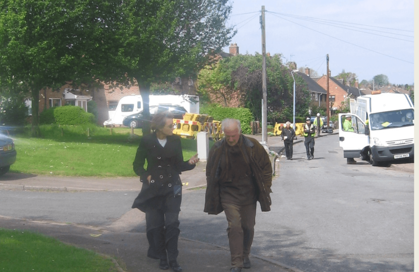 Bob talking to a housing officer