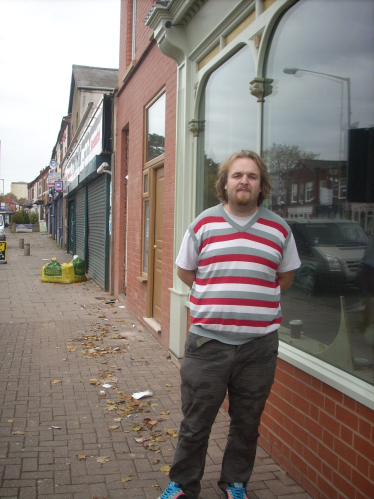 Robert by the now cleared pavement