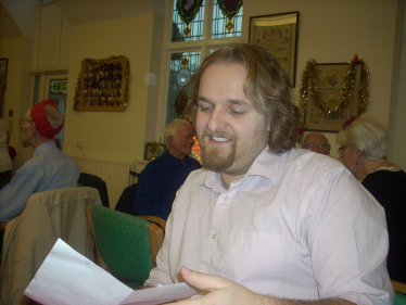 Robert trying his luck at the quiz